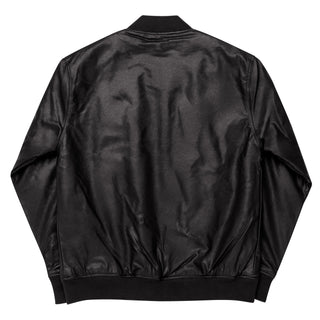 Skull Heart Kiss Men's Faux Leather Bomber Jacket