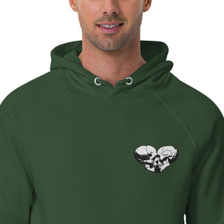 Skull Heart Kiss Men's Raglan Hoodie