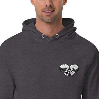 Skull Heart Kiss Men's Raglan Hoodie