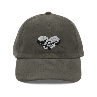 Skull Heart Kiss Corduroy Hat