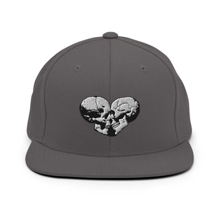 Skull Heart Kiss Snapback Hat