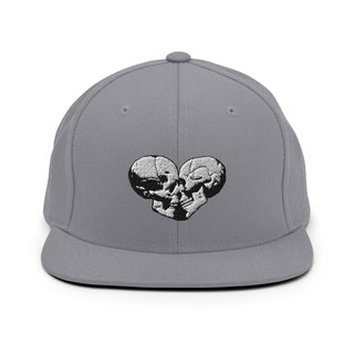 Skull Heart Kiss Snapback Hat