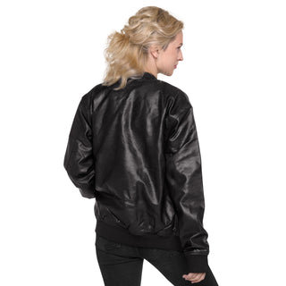 Skull Heart Kiss Women's Faux Leather Bomber Jacket