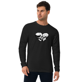 Skull Heart Kiss Men's Long Sleeve Shirt