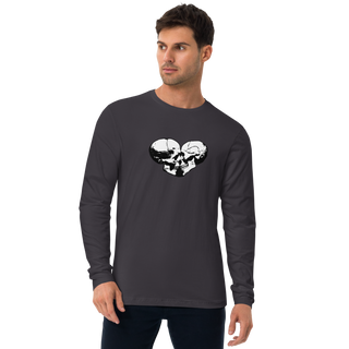Skull Heart Kiss Men's Long Sleeve Shirt
