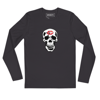 Skull Lipstick Kiss Men's Long Sleeve Shirt