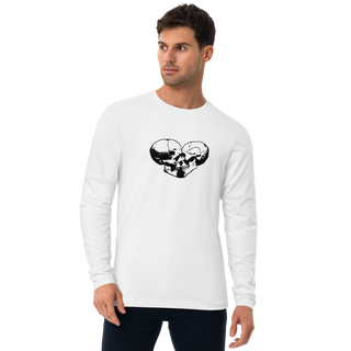 Skull Heart Kiss Men's Long Sleeve Shirt