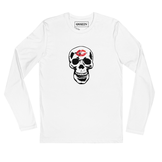 Skull Lipstick Kiss Men's Long Sleeve Shirt