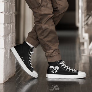 Skull Heart Kiss Men's High Top Shoes
