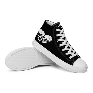 Skull Heart Kiss Men's High Top Shoes