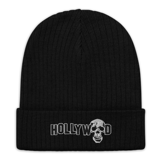 Hollywood Skull Ribbed Knit Beanie