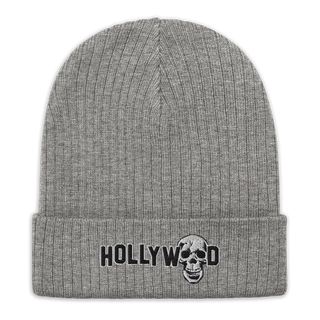 Hollywood Skull Ribbed Knit Beanie