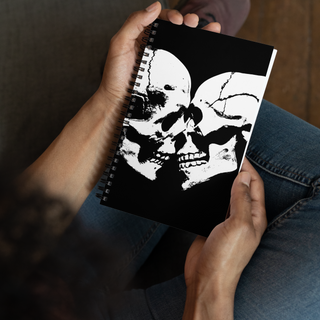 Skull Heart Kiss Spiral Notebook