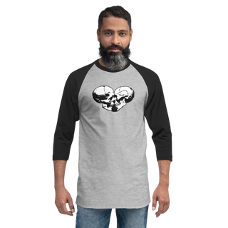 Skull Kiss Heart Men's Raglan Shirt