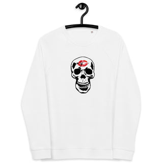 Skull Lipstick Kiss Men's Raglan Sweatshirt