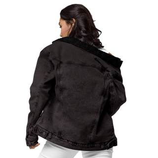 Skull Heart Kiss Women's Sherpa Denim Jacket
