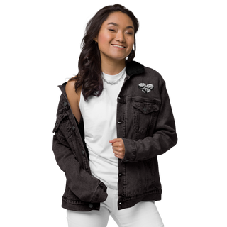 Skull Heart Kiss Women's Sherpa Denim Jacket