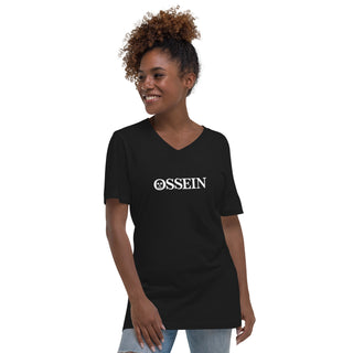 White Ossein Logo Women's V-Neck T-Shirt