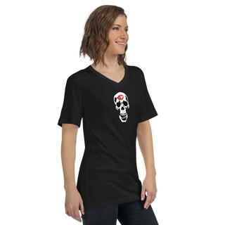 Skull Lipstick Kiss Women's V-Neck Shirt