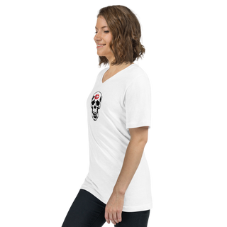 Skull Lipstick Kiss Women's V-Neck Shirt