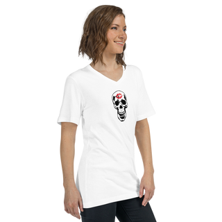 Skull Lipstick Kiss Women's V-Neck Shirt
