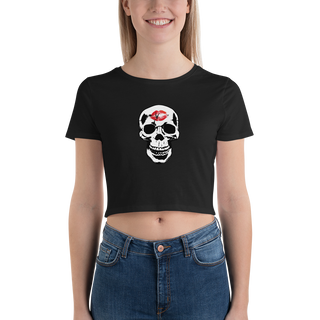 Skull Lipstick Kiss Women’s Crop Tee