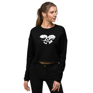 Skull Heart Kiss Women's Crop Sweatshirt