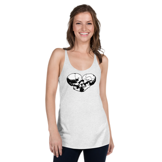 Skull Heart Kiss Women's Racerback Tank